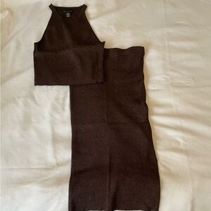 House of Harlow 1960 Metallic Knit Two piece set Size Medium/Large